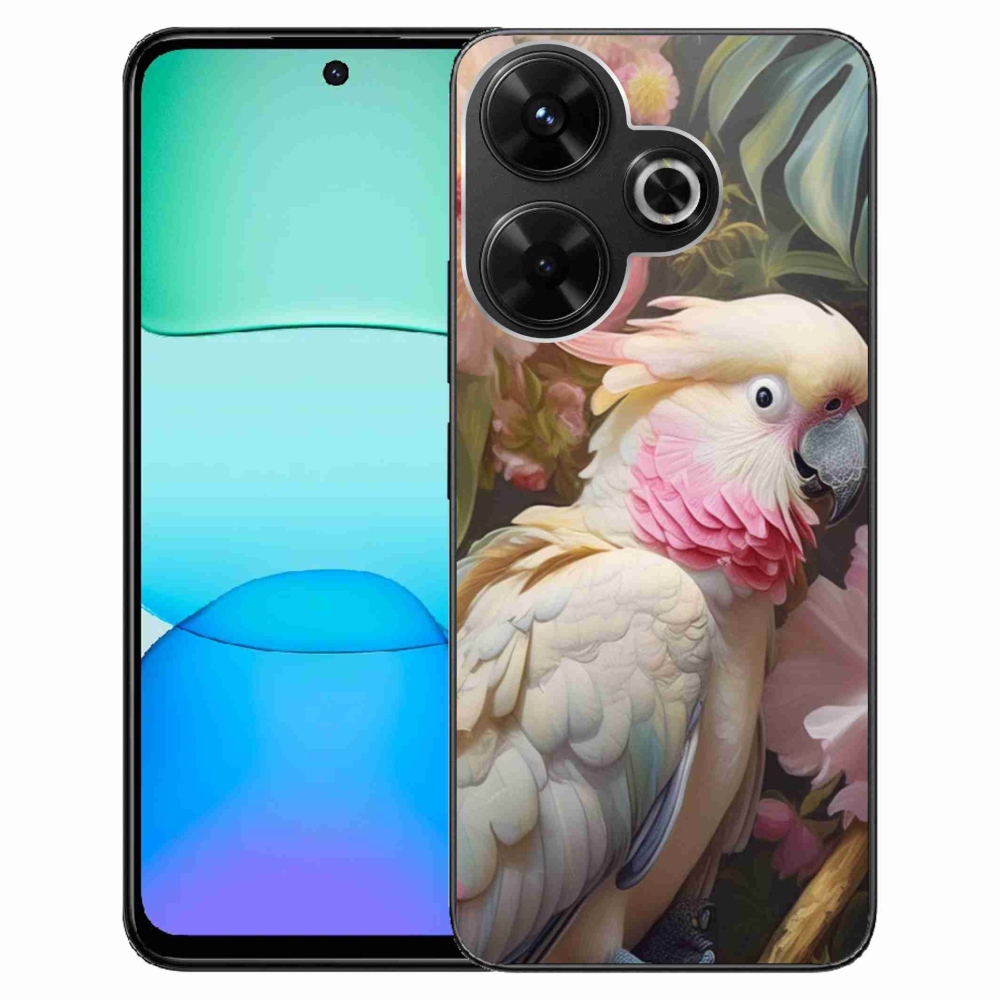 Gélový kryt mmCase na Xiaomi Redmi 13 4G/Poco M6 4G - papagáj kakadu ružový 2