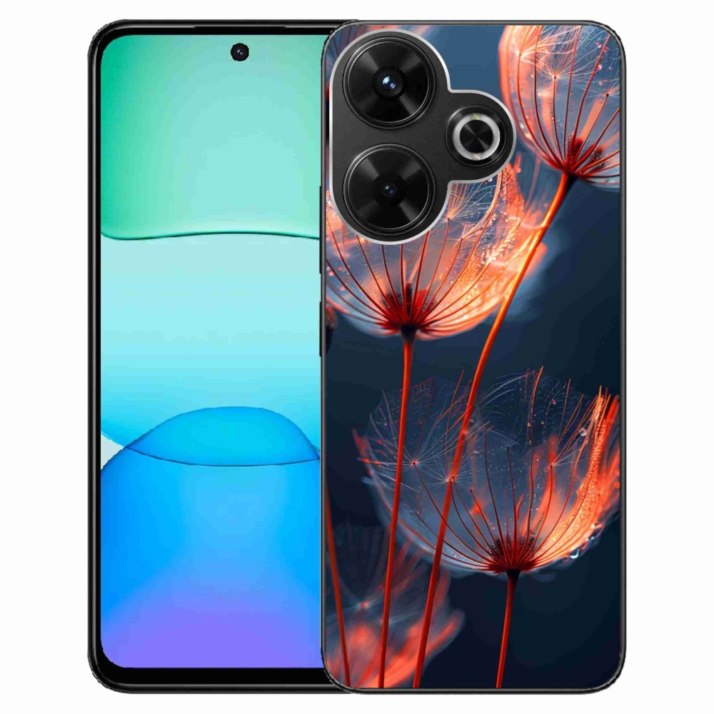 Gélový kryt mmCase na Xiaomi Redmi 13 4G/Poco M6 4G - svetielkujúce páperie