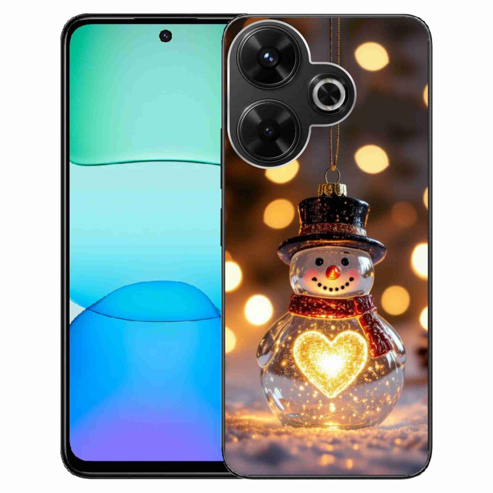 Gélový kryt mmCase na Xiaomi Redmi 13 4G/ Poco M6 4G - svietiaci vianočný snehuliak