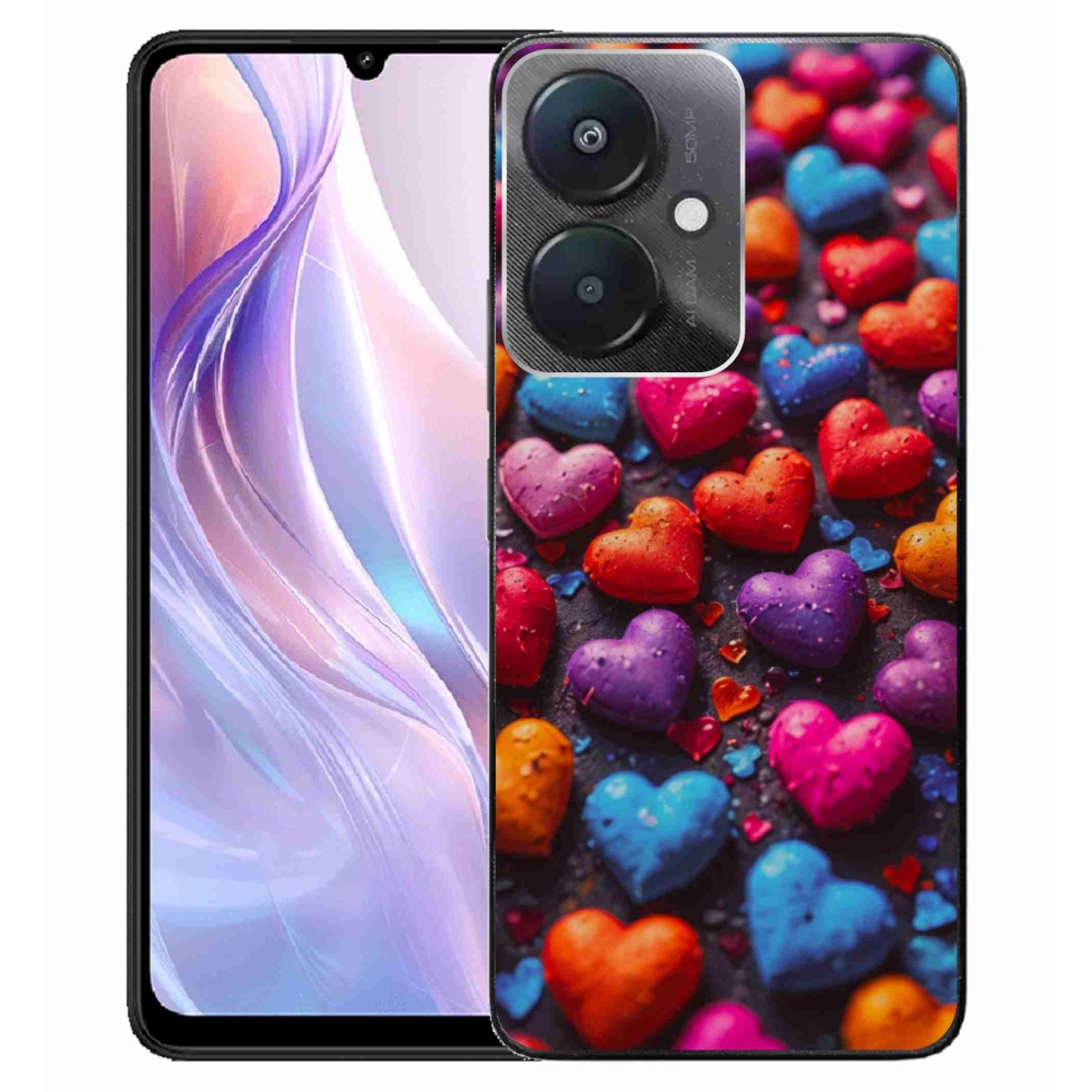 Gélový kryt mmCase na Xiaomi Redmi 13C 5G - farebné srdcia