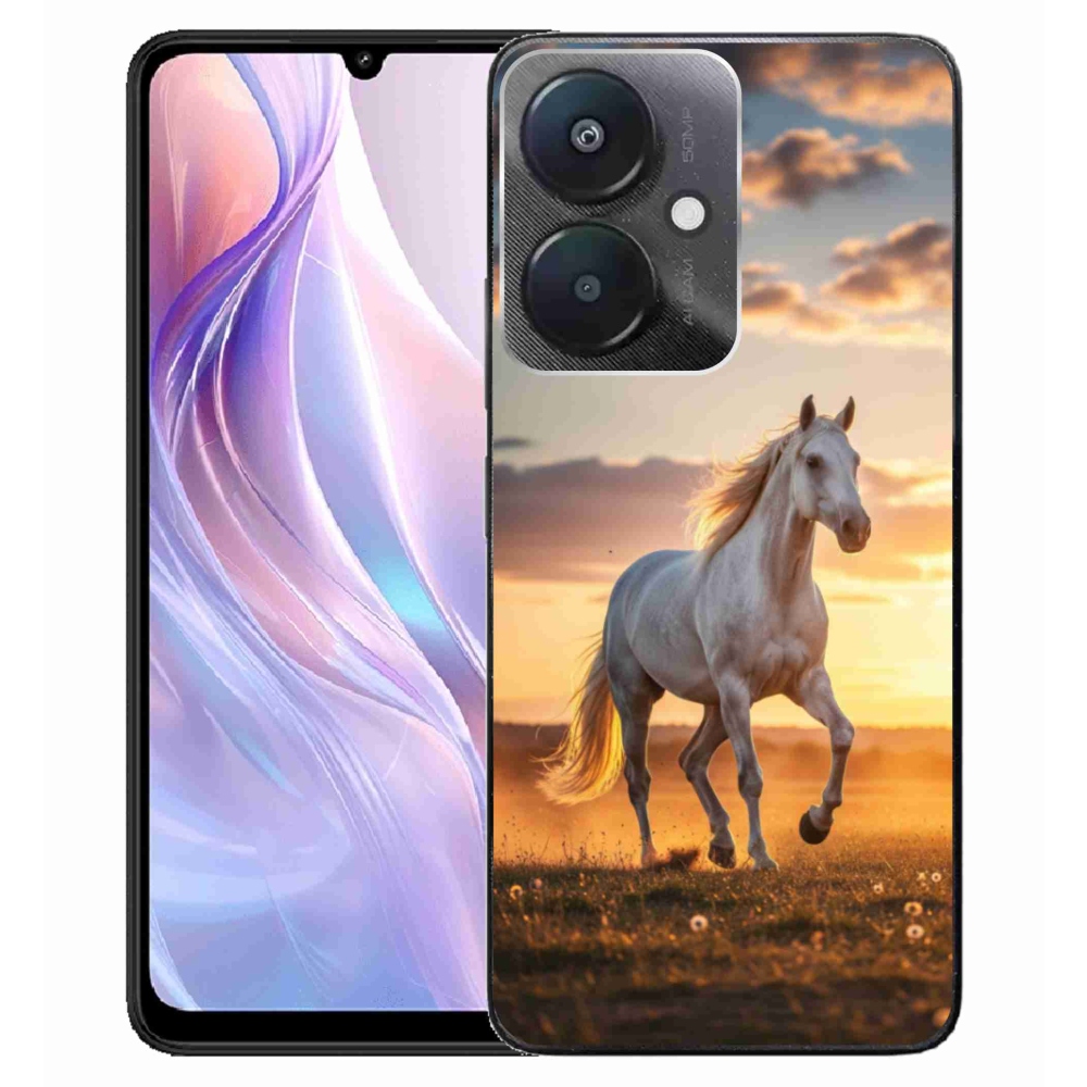 Gélový kryt mmCase na Xiaomi Redmi 13C 5G - bežiaci biely kôň 2