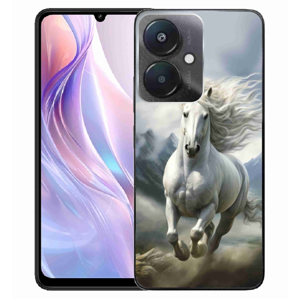 Gélový kryt mmCase na Xiaomi Redmi 13C 5G - bežiaci biely kôň 3