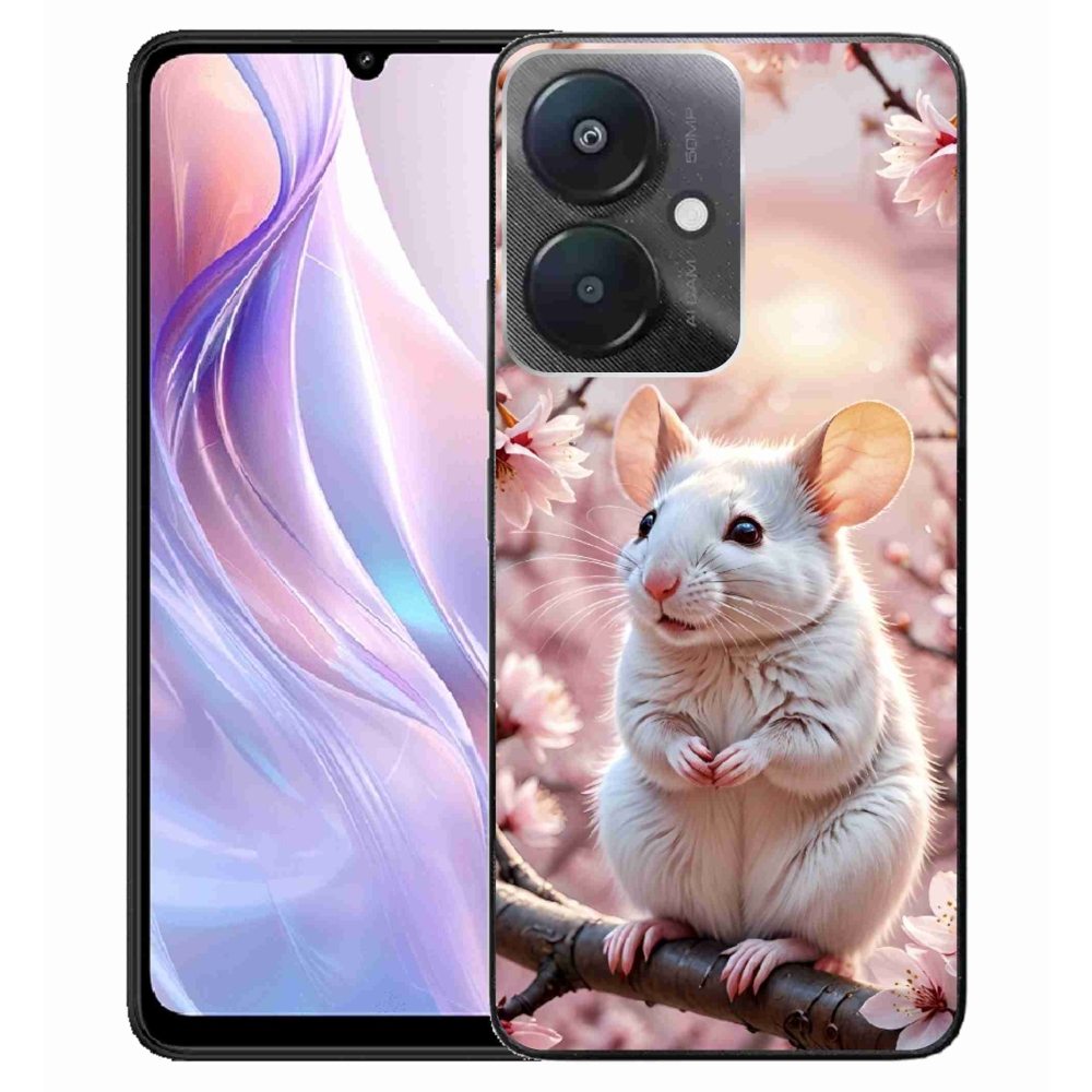 Gélový kryt mmCase na Xiaomi Redmi 13C 5G - biela myš na vetve