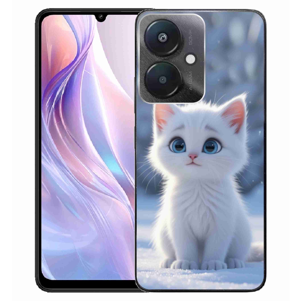 Gélový kryt mmCase na Xiaomi Redmi 13C 5G - biele mačiatko 3