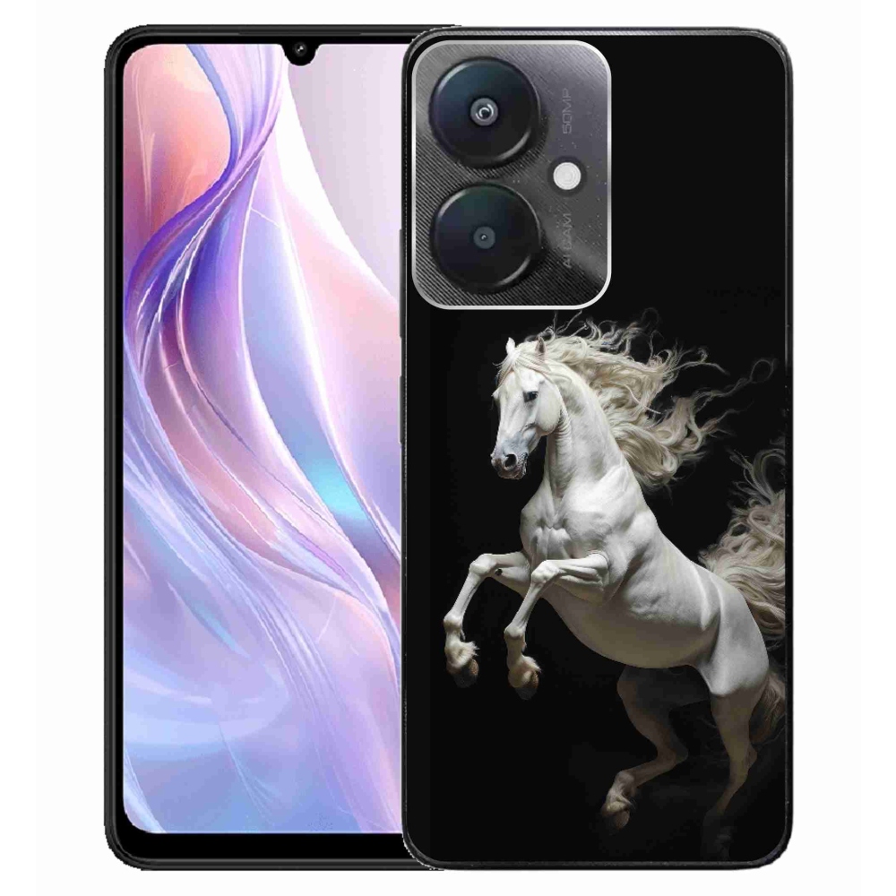 Gélový kryt mmCase na Xiaomi Redmi 13C 5G - biely kôň 4