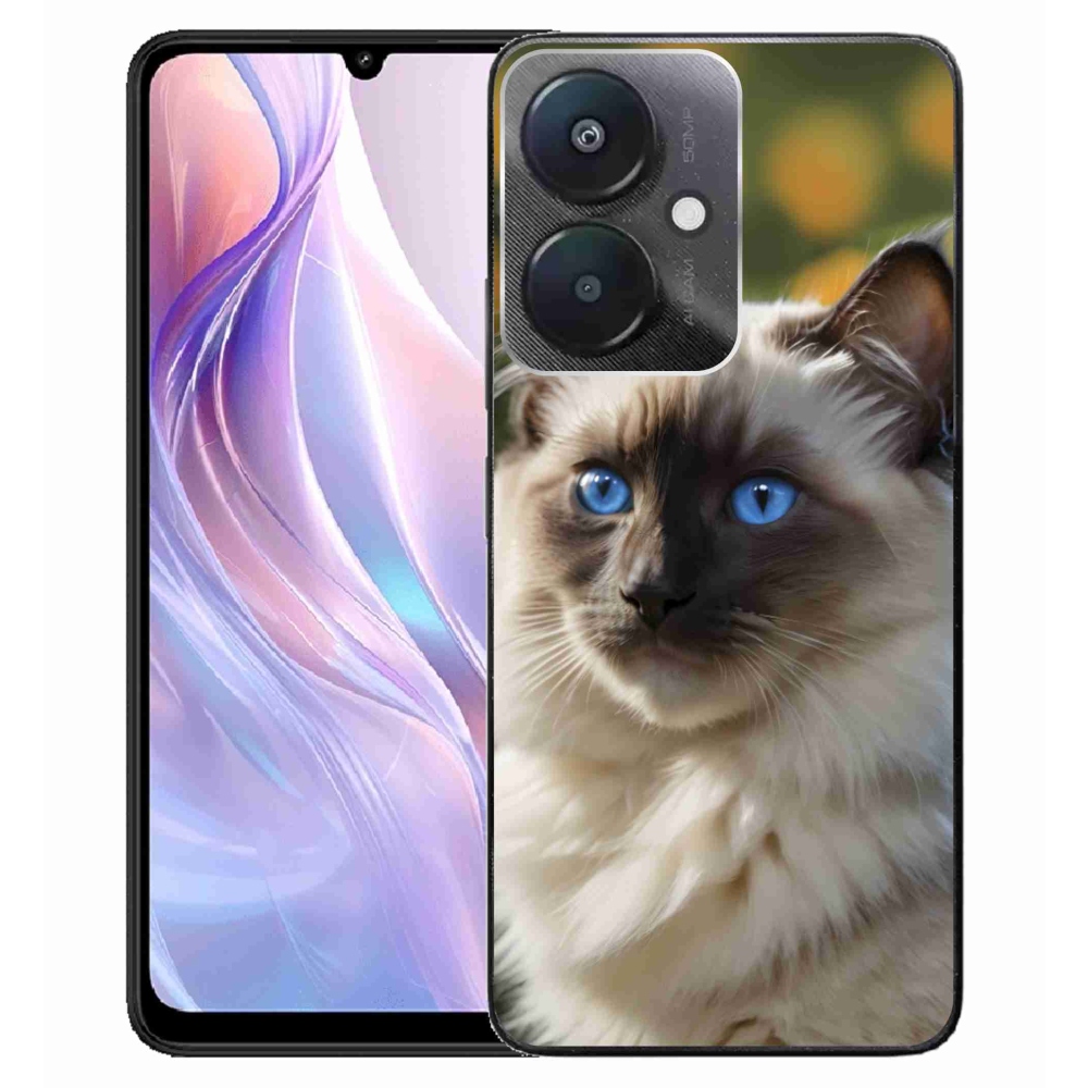 Gélový kryt mmCase na Xiaomi Redmi 13C 5G - biely ragdoll