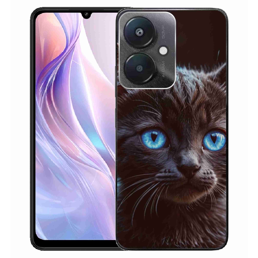 Gélový kryt mmCase na Xiaomi Redmi 13C 5G - čierne mačiatko 2