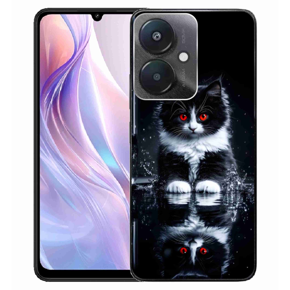 Gélový kryt mmCase na Xiaomi Redmi 13C 5G - čiernobiele mačiatko