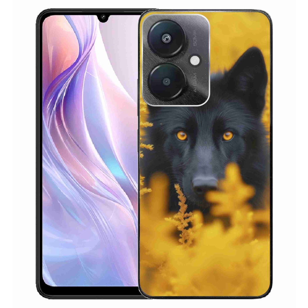 Gélový kryt mmCase na Xiaomi Redmi 13C 5G - čierny vlk 2