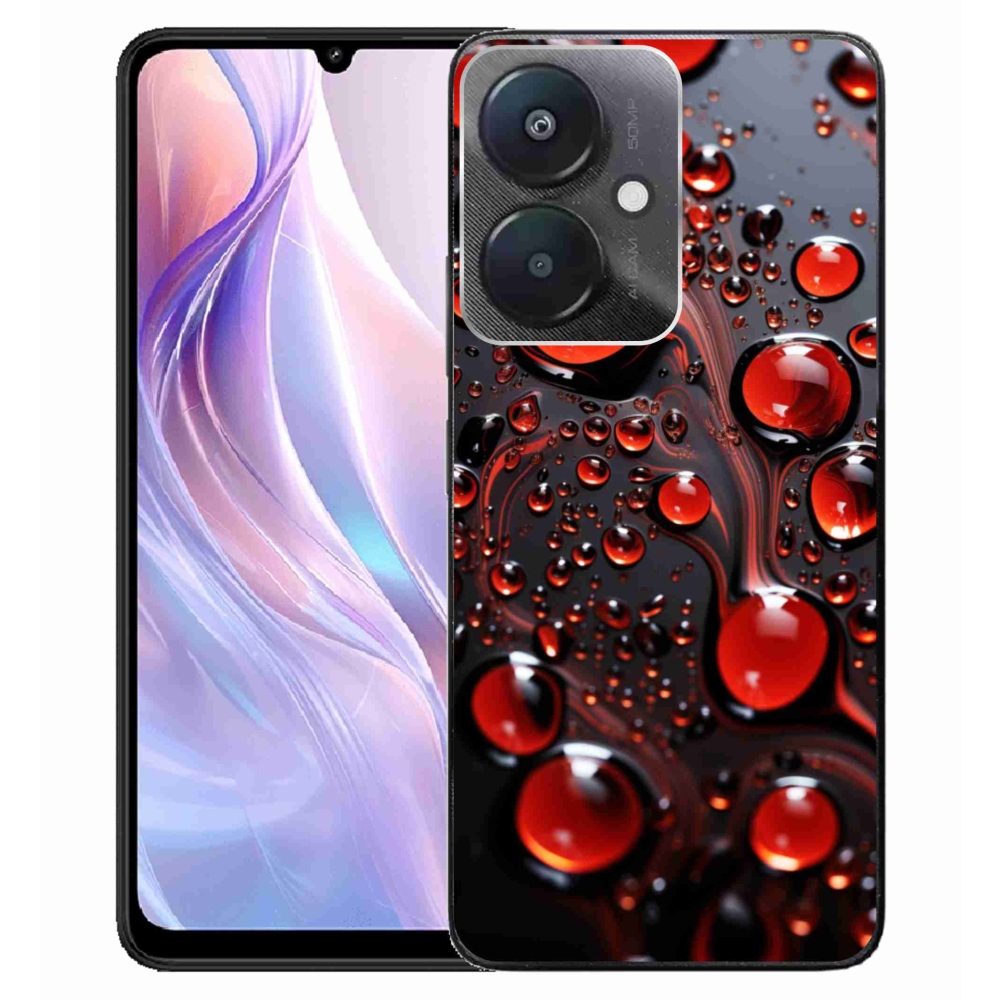 Gélový kryt mmCase na Xiaomi Redmi 13C 5G - červené kvapky 2