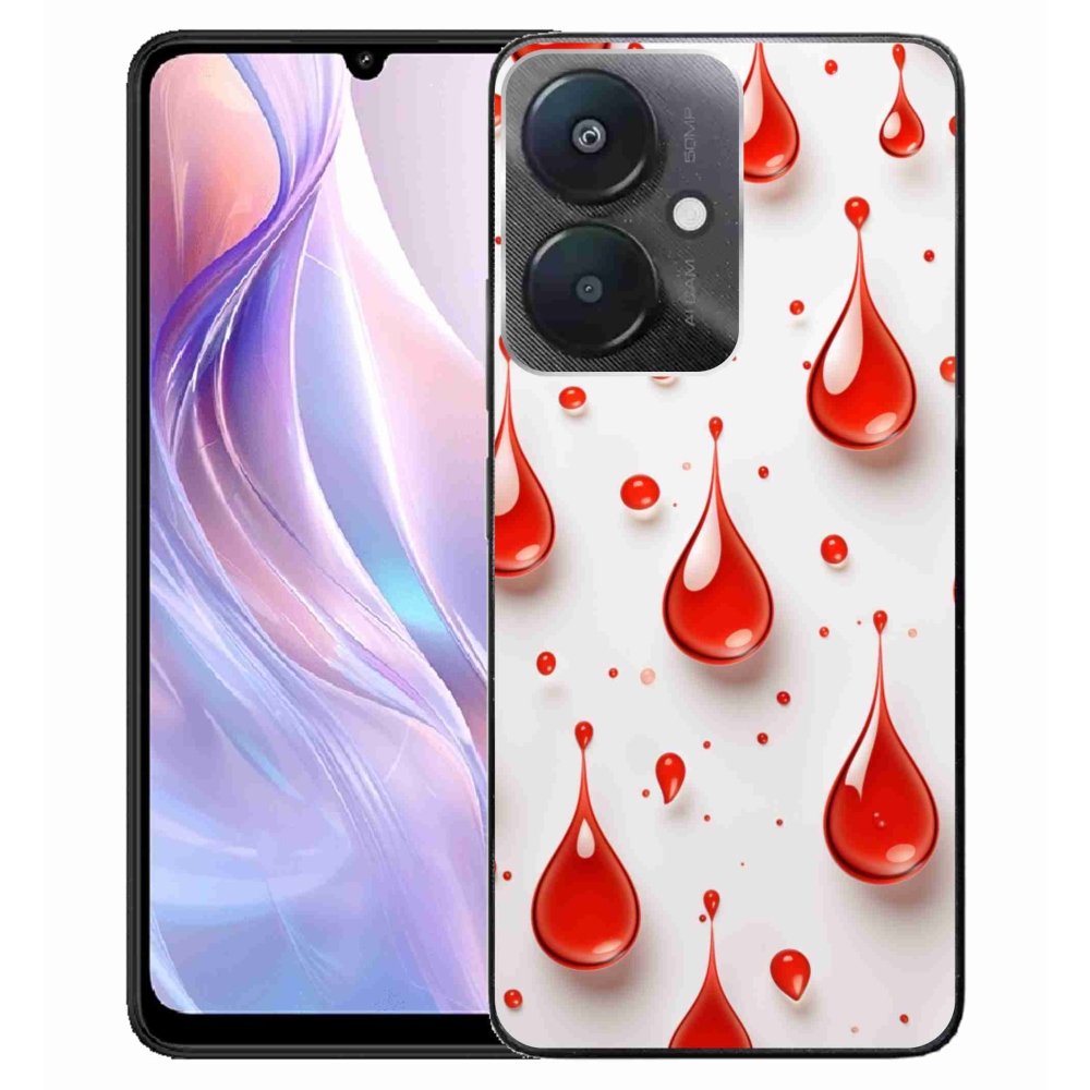 Gélový kryt mmCase na Xiaomi Redmi 13C 5G - červené kvapky