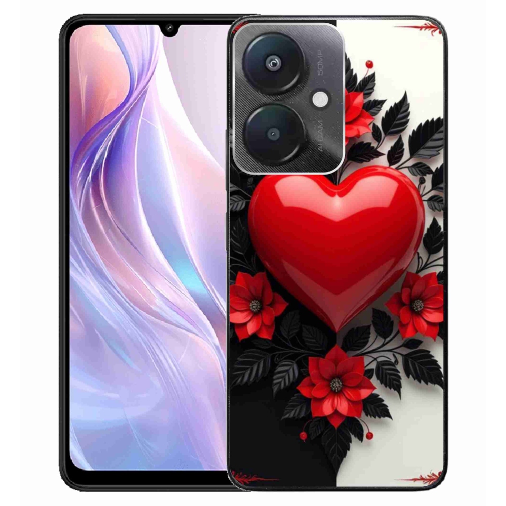 Gélový kryt mmCase na Xiaomi Redmi 13C 5G - červené srdce