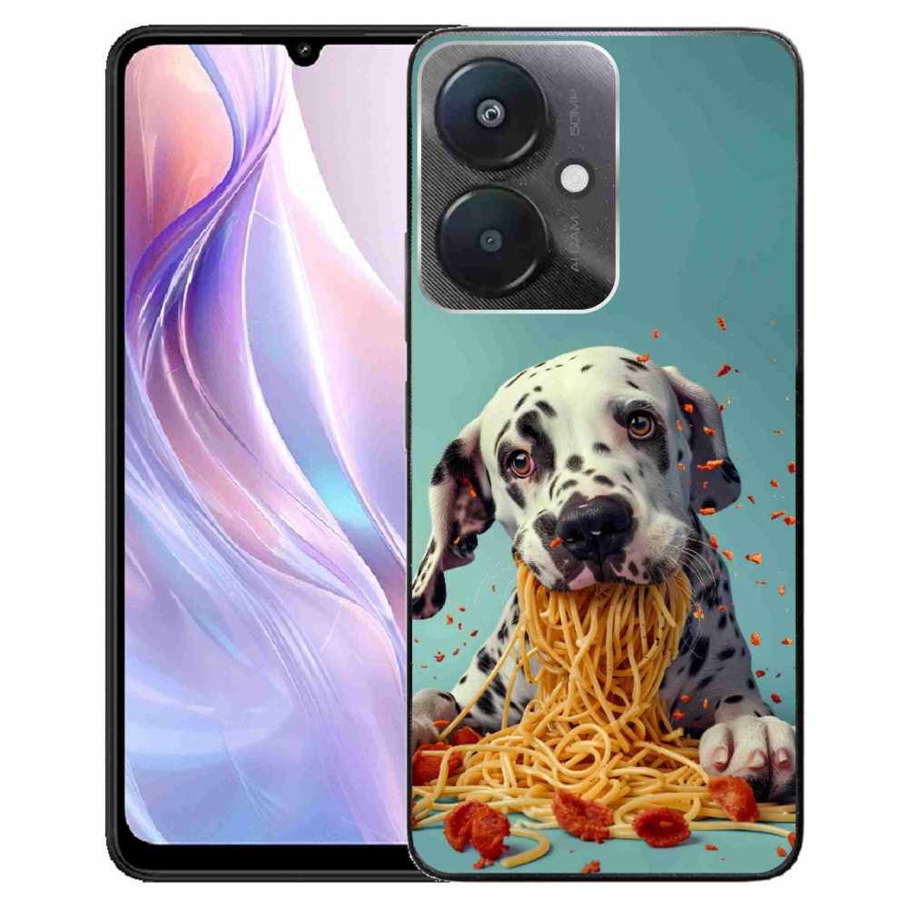 Gélový kryt mmCase na Xiaomi Redmi 13C 5G - dalmatín a špagety