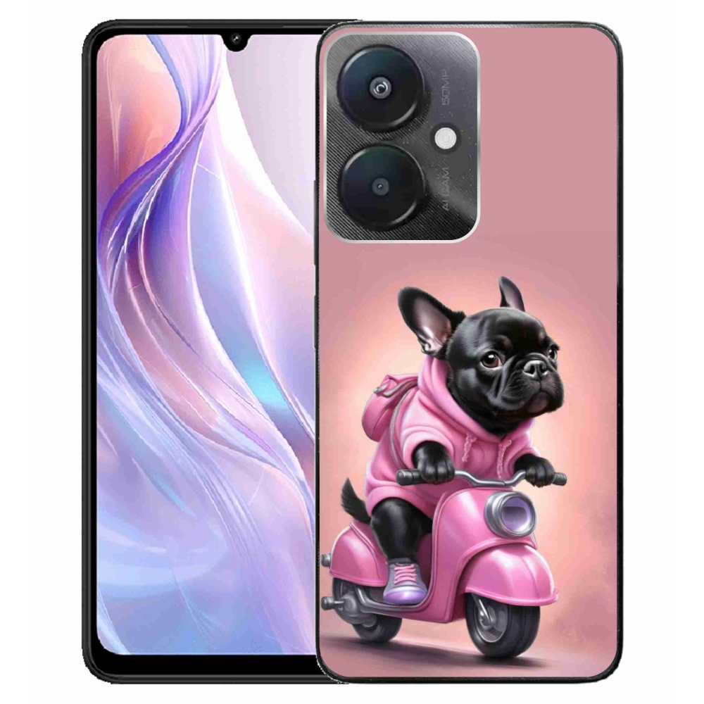 Gélový kryt mmCase na Xiaomi Redmi 13C 5G - francúzsky buldoček na skútri