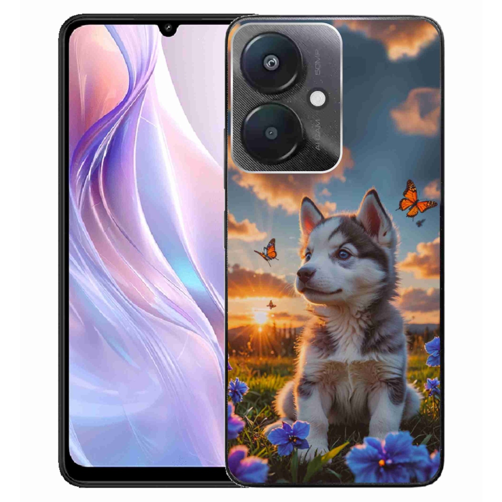 Gélový kryt mmCase na Xiaomi Redmi 13C 5G - husky pri západe slnka