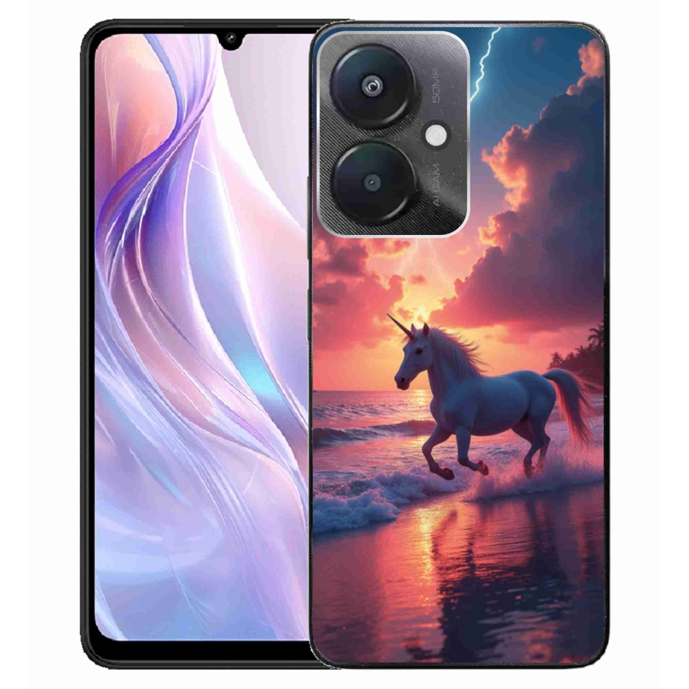 Gélový kryt mmCase na Xiaomi Redmi 13C 5G - jednorožec na pláži