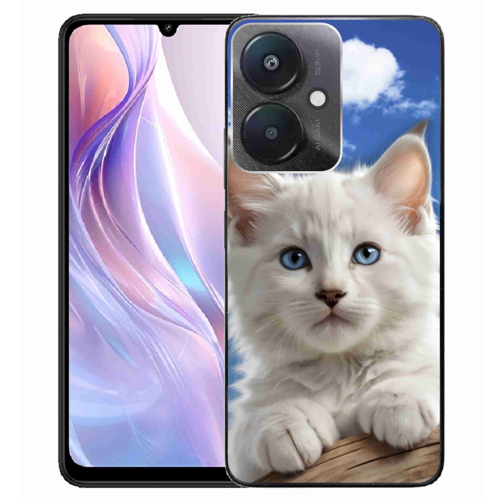 Gélový kryt mmCase na Xiaomi Redmi 13C 5G - mačiatko a oblaky