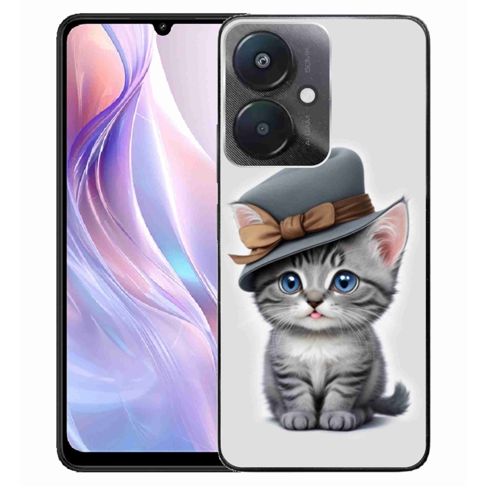 Gélový kryt mmCase na Xiaomi Redmi 13C 5G - mačiatko s klobúkom