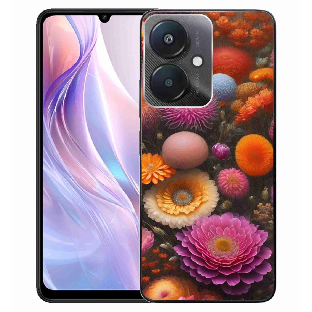 Gélový kryt mmCase na Xiaomi Redmi 13C 5G - kvetinová kompozícia