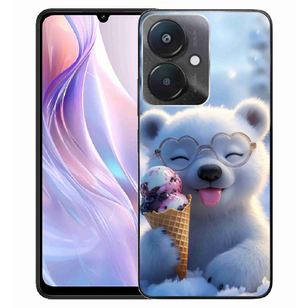 Gélový kryt mmCase na Xiaomi Redmi 13C 5G - medvedík so zmrzlinou