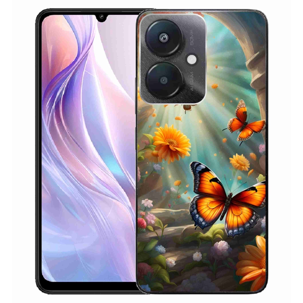 Gélový kryt mmCase na Xiaomi Redmi 13C 5G - motýlia záhrada 2