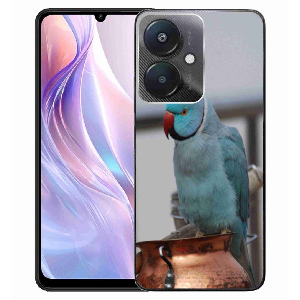 Gélový kryt mmCase na Xiaomi Redmi 13C 5G - papagáj alexander modrý