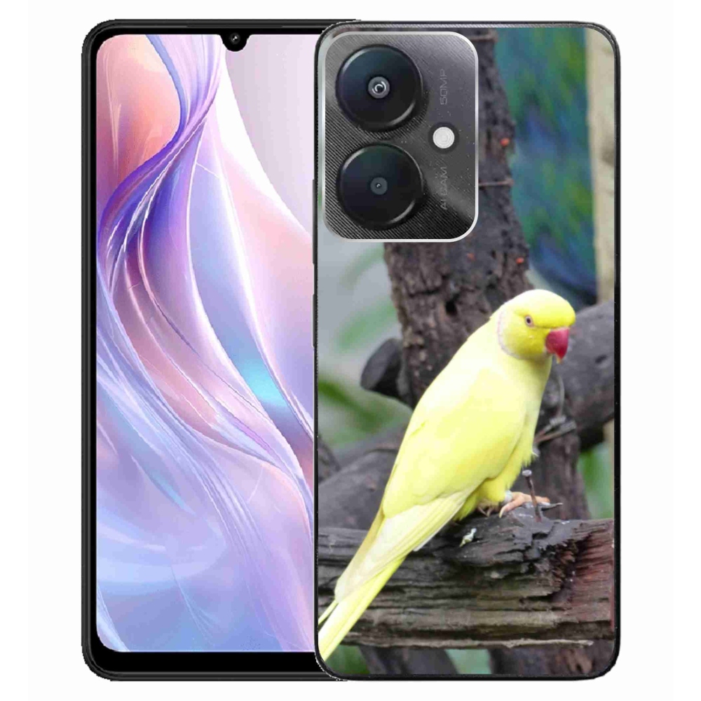 Gélový kryt mmCase na Xiaomi Redmi 13C 5G - papagáj alexander žltý