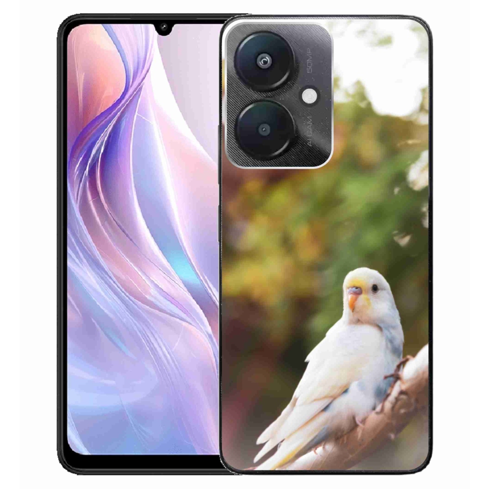 Gélový kryt mmCase na Xiaomi Redmi 13C 5G - papagáj andulka biela