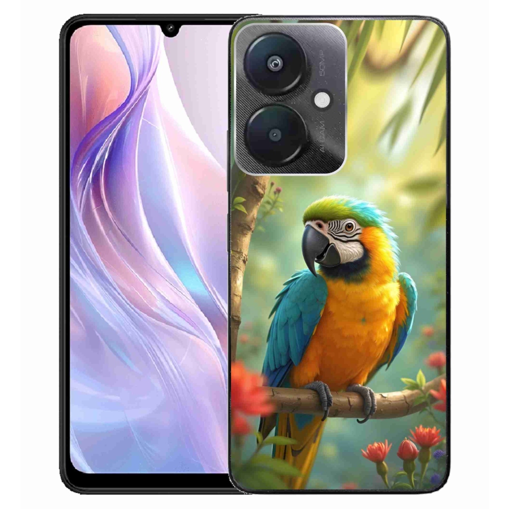Gélový kryt mmCase na Xiaomi Redmi 13C 5G - papagáj ara modrožltá