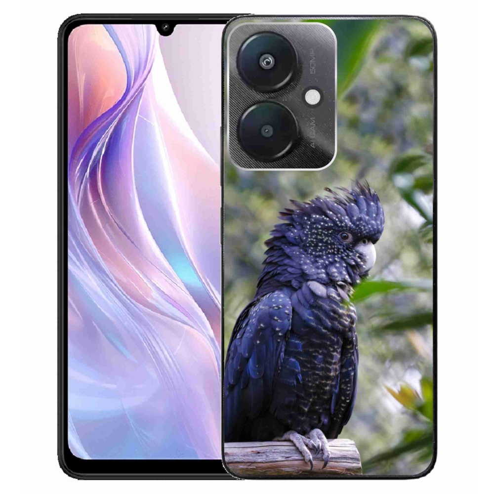 Gélový kryt mmCase na Xiaomi Redmi 13C 5G - papagáj kakadu čierny