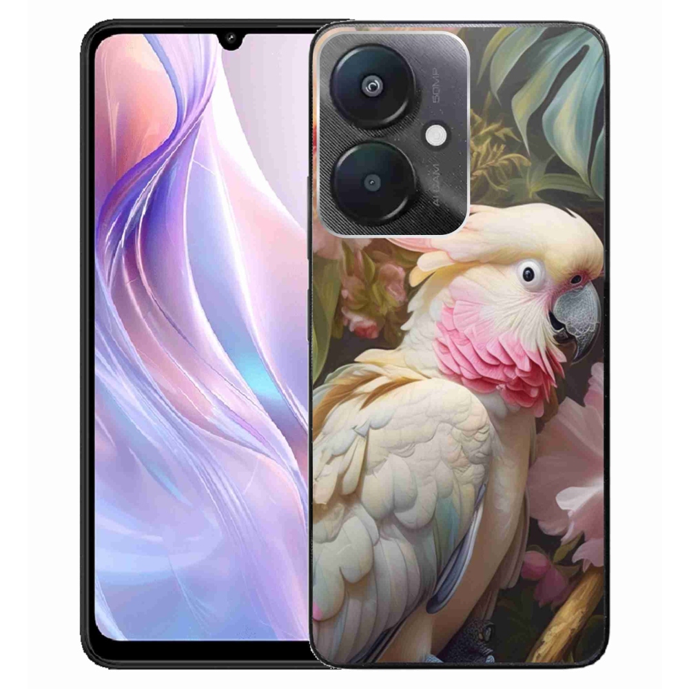 Gélový kryt mmCase na Xiaomi Redmi 13C 5G - papagáj kakadu ružový 2