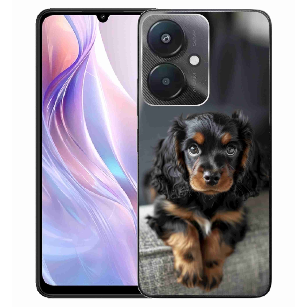 Gélový kryt mmCase na Xiaomi Redmi 13C 5G - roztomilý dlhosrstý jazvečík
