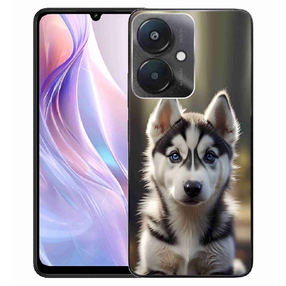 Gélový kryt mmCase na Xiaomi Redmi 13C 5G - roztomilý sibírsky husky
