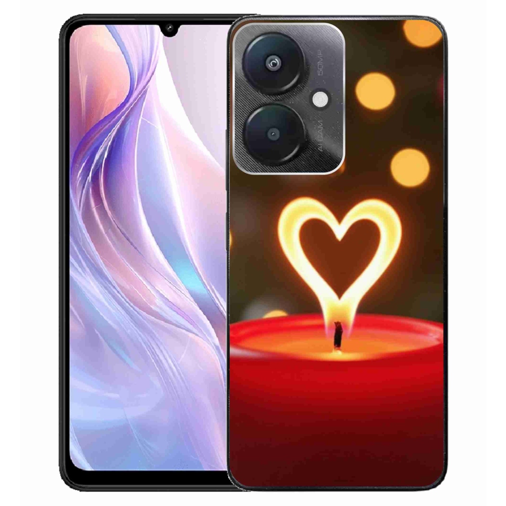 Gélový kryt mmCase na Xiaomi Redmi 13C 5G - srdce z plameňa