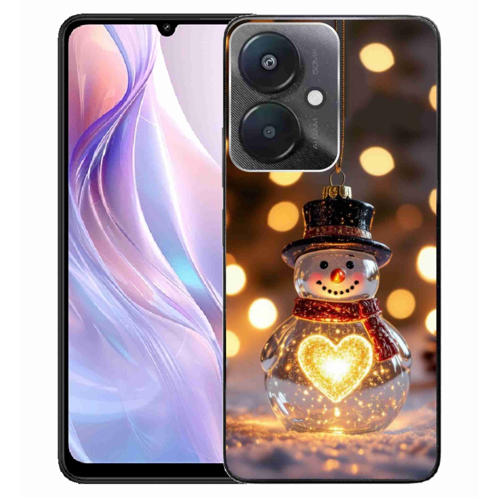 Gélový kryt mmCase na Xiaomi Redmi 13C 5G - svietiaci vianočný snehuliak