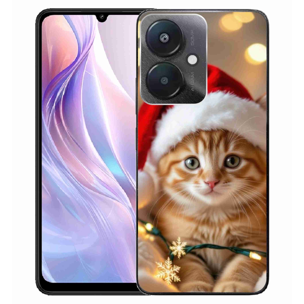 Gélový kryt mmCase na Xiaomi Redmi 13C 5G - vianočné mačiatko