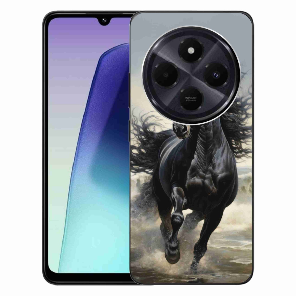 Gélový kryt mmCase na Xiaomi Redmi 14C/Poco C75 - bežiaci čierny kôň