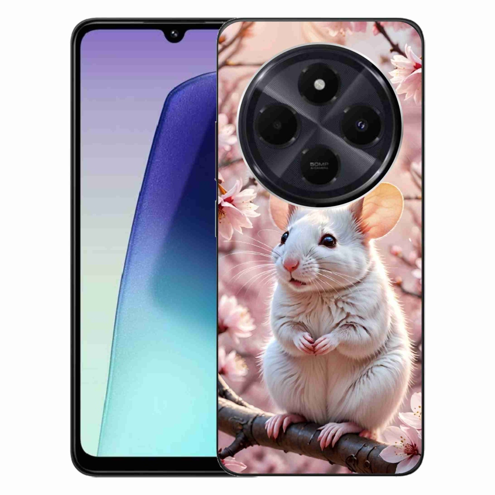 Gélový kryt mmCase na Xiaomi Redmi 14C/Poco C75 - biela myš na vetve
