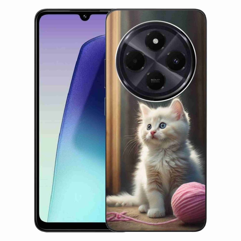 Gélový kryt mmCase na Xiaomi Redmi 14C/Poco C75 - biele mačiatko 2