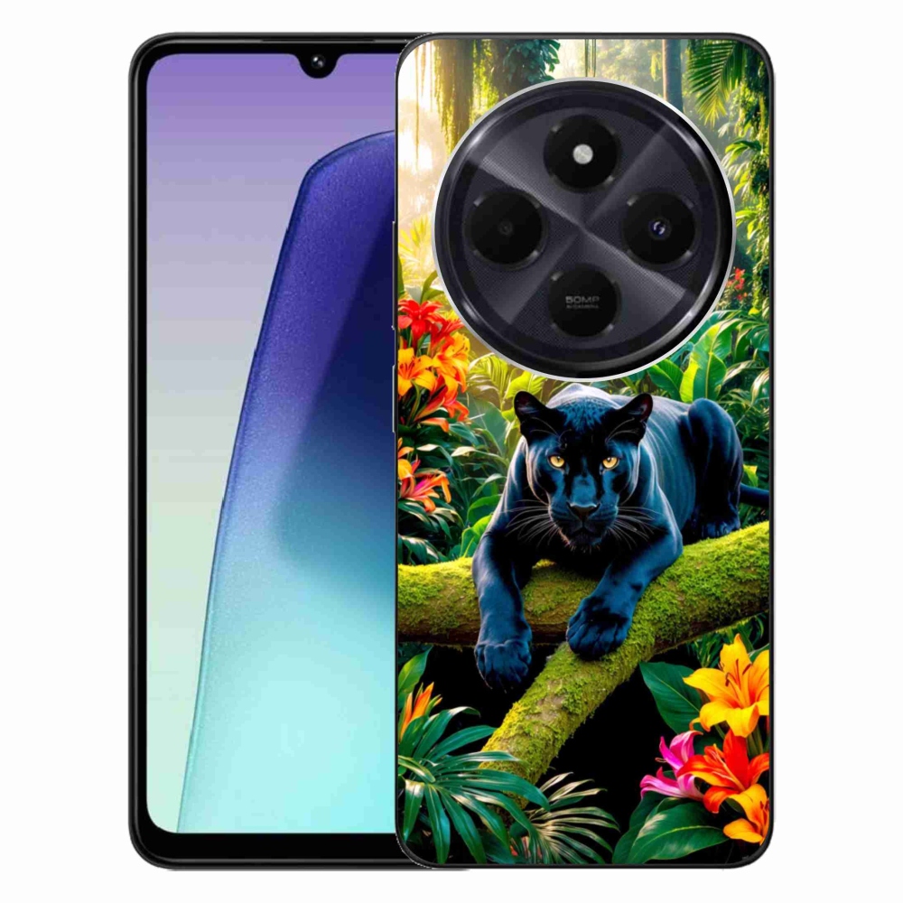 Gélový kryt mmCase na Xiaomi Redmi 14C/Poco C75 - čierny panter v džungli