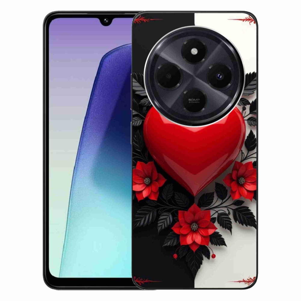 Gélový kryt mmCase na Xiaomi Redmi 14C/Poco C75 - červené srdce