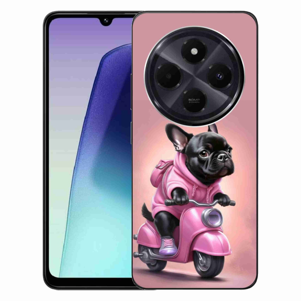 Gélový kryt mmCase na Xiaomi Redmi 14C/Poco C75 - francúzsky buldoček na skútri