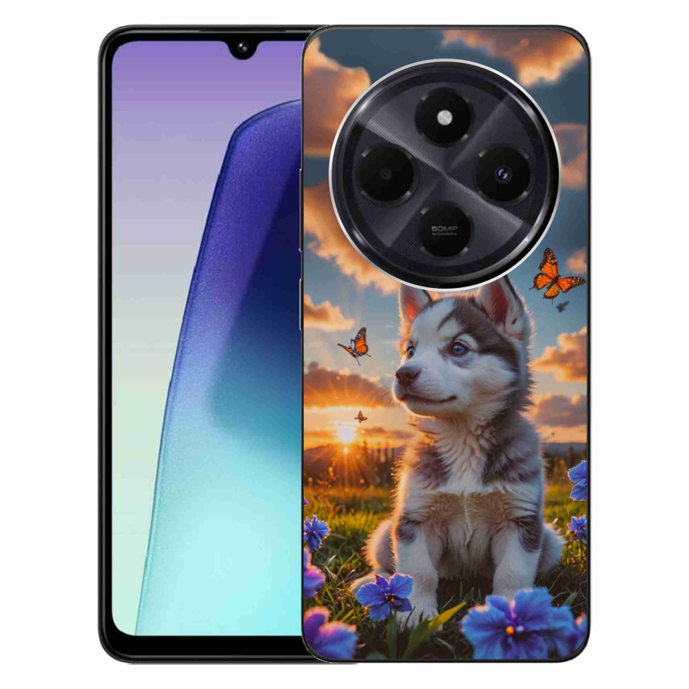 Gélový kryt mmCase na Xiaomi Redmi 14C/Poco C75 - husky pri západe slnka
