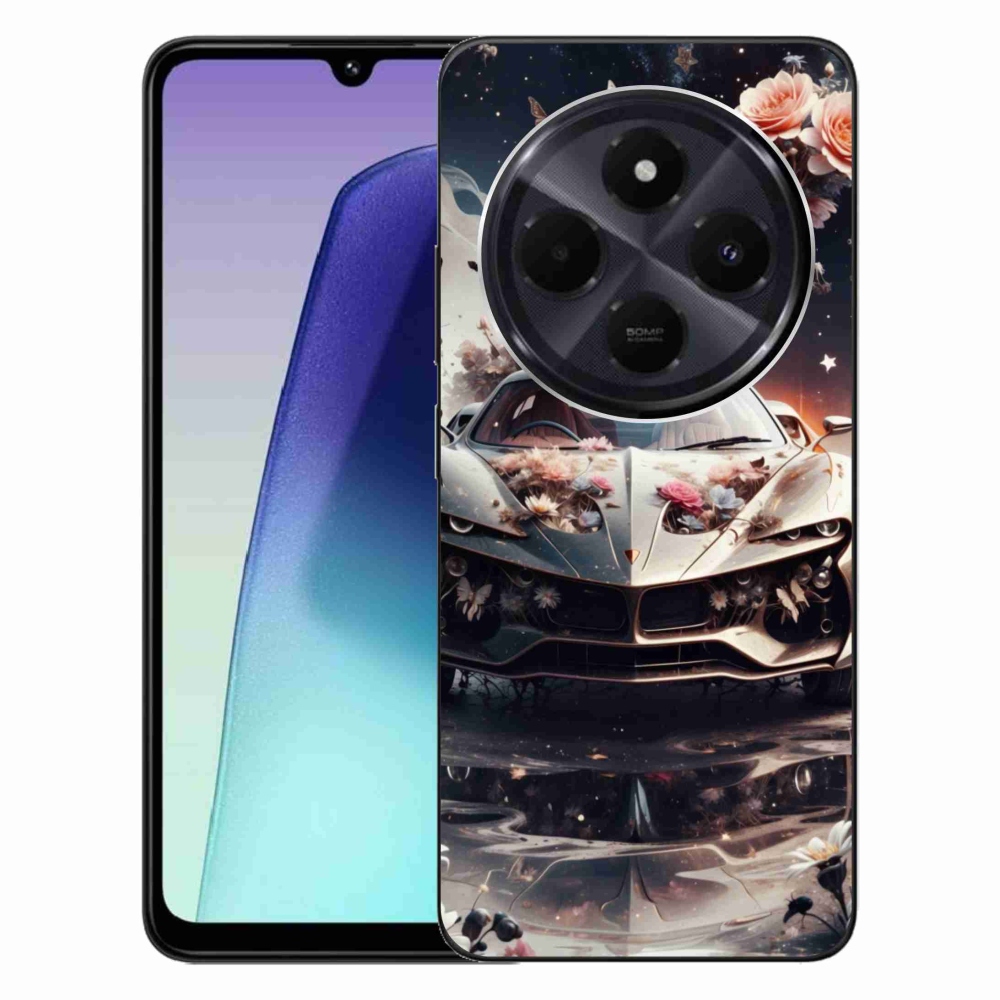 Gélový kryt mmCase na Xiaomi Redmi 14C/Poco C75 - kvetinový športový automobil
