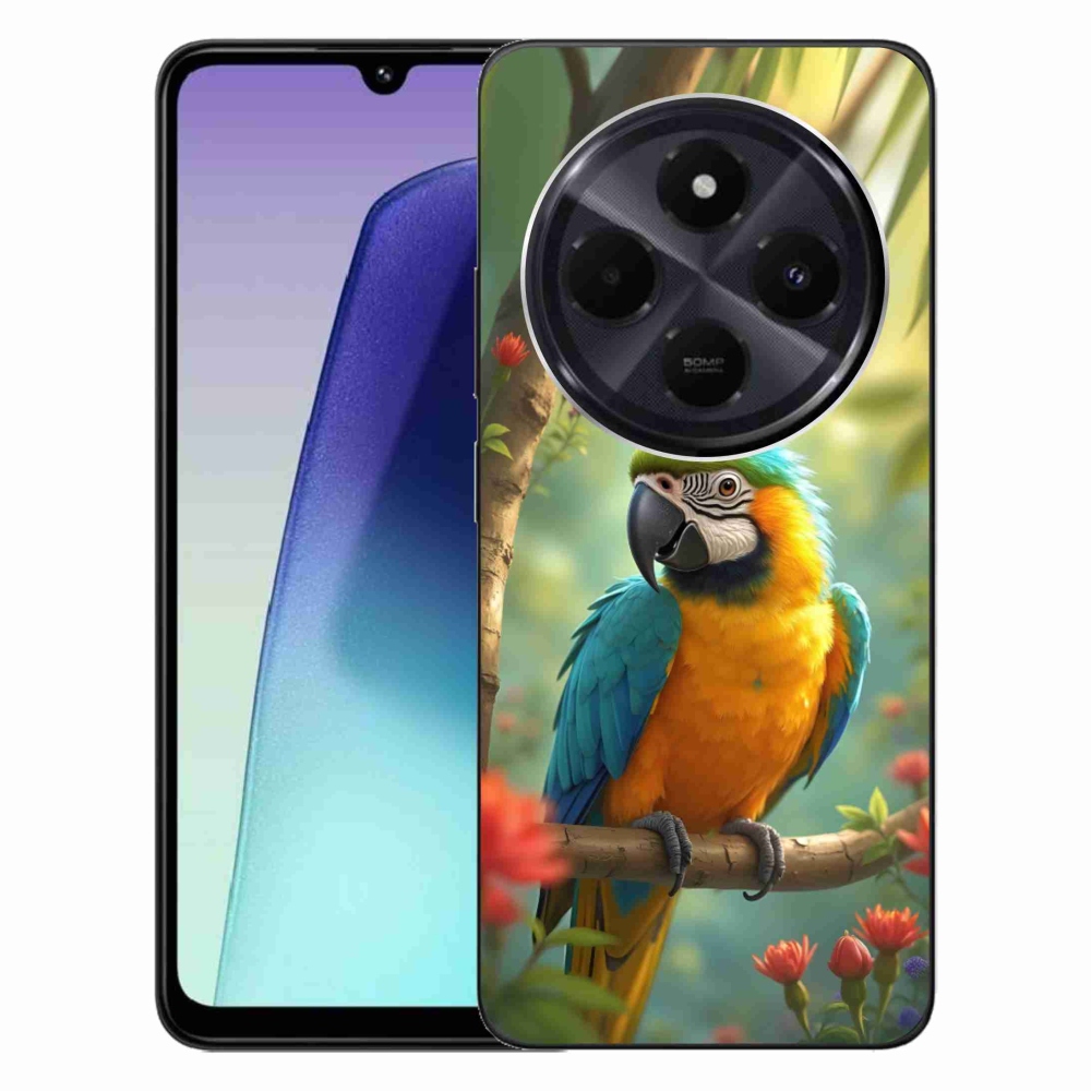 Gélový kryt mmCase na Xiaomi Redmi 14C/Poco C75 - papagáj ara modrožltá