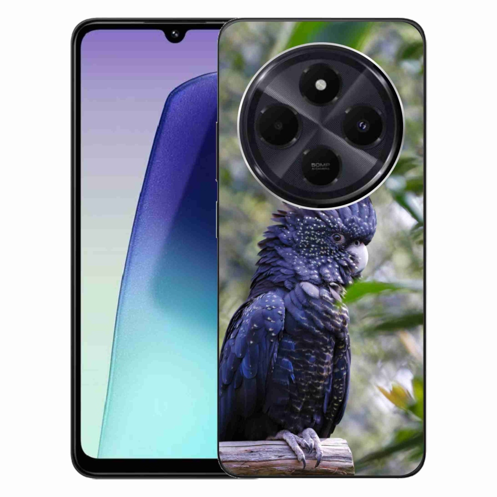 Gélový kryt mmCase na Xiaomi Redmi 14C/Poco C75 - papagáj kakadu čierny