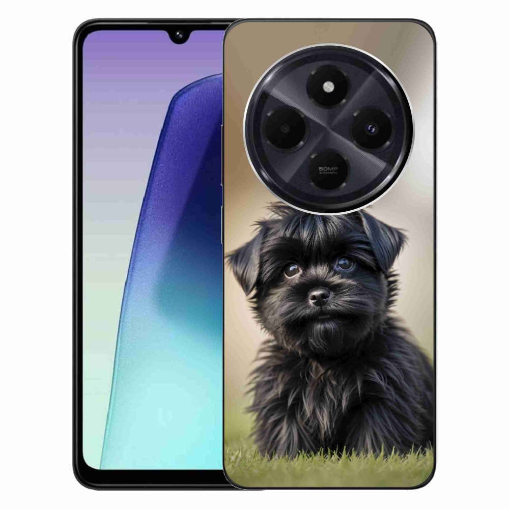 Gélový kryt mmCase na Xiaomi Redmi 14C/Poco C75 - roztomilý čierny psík