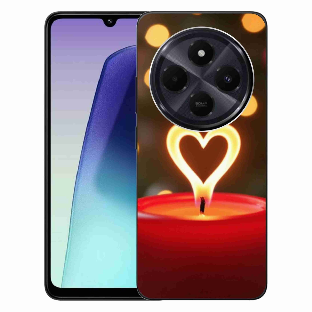 Gélový kryt mmCase na Xiaomi Redmi 14C/Poco C75 - srdce z plameňa