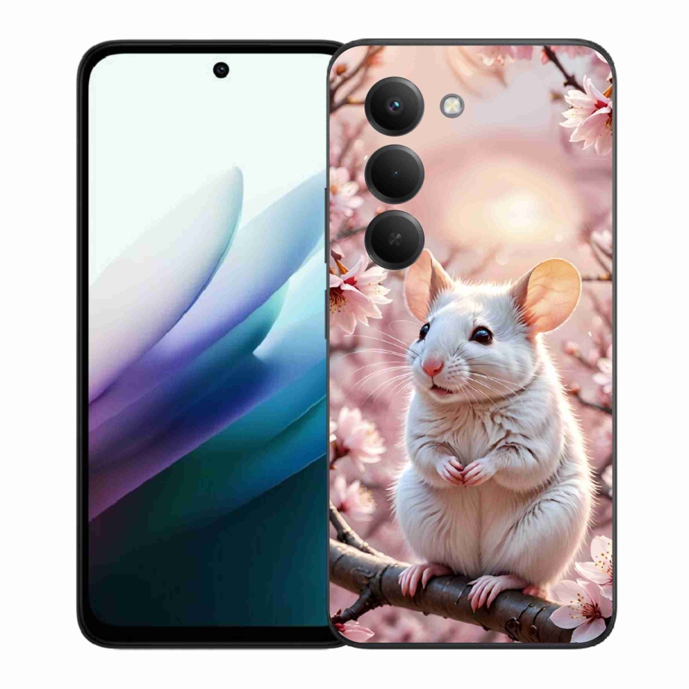 Gélový kryt mmCase na Xiaomi Redmi 15 4G/5G 171 mm - biela myš na vetve