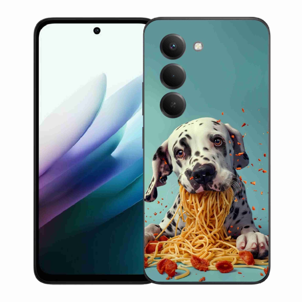 Gélový kryt mmCase na Xiaomi Redmi 15 4G/5G 171 mm - dalmatín a špagety